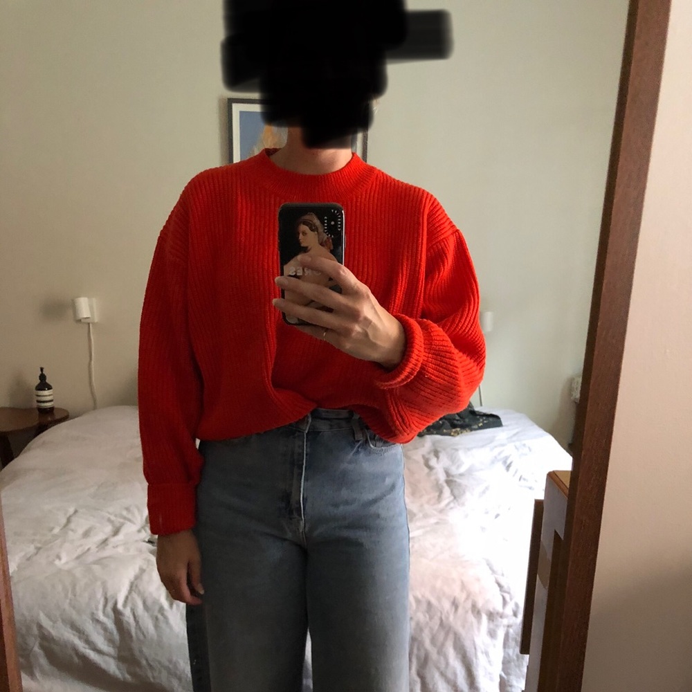 H&M oversize bright orange/red sweater